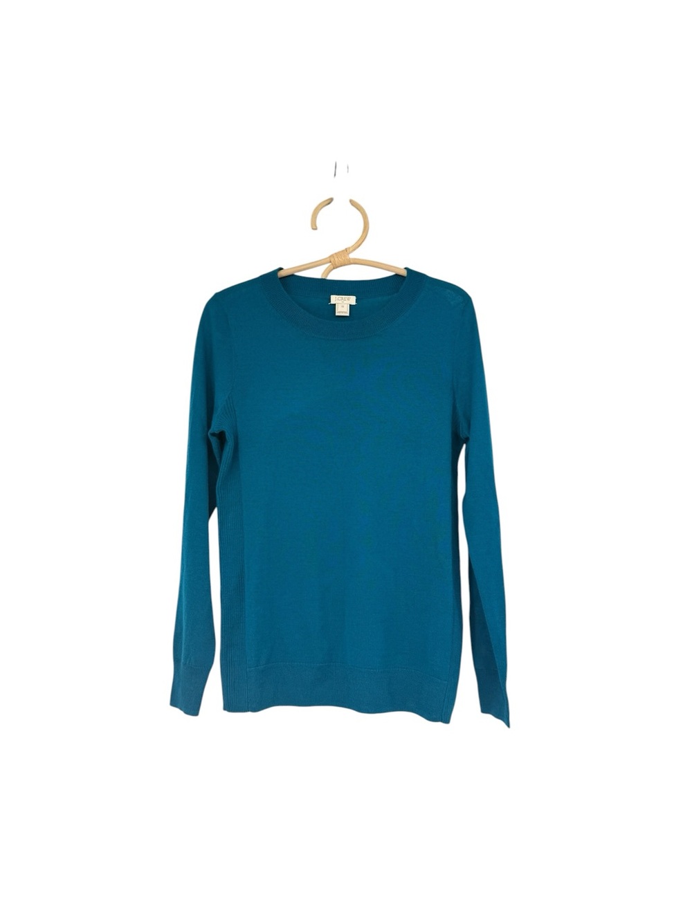 J Crew Peacock Blue Crewneck Lightweight Merino Wool Blend Sweater XS - Picture 12 of 13